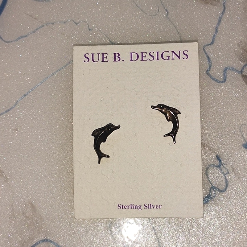Sterling Silver Dolphin Earrings